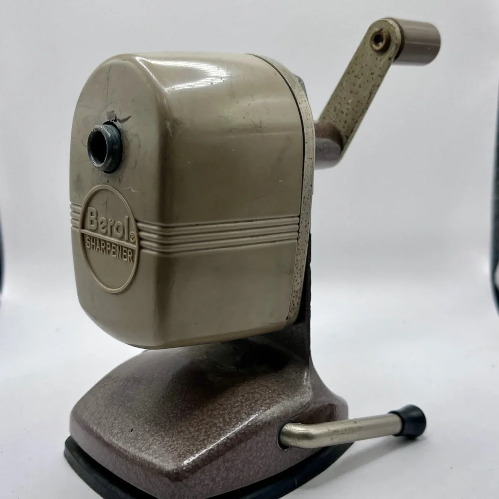 Beige and Brown Manual Pencil Sharpener for Home Office Berol